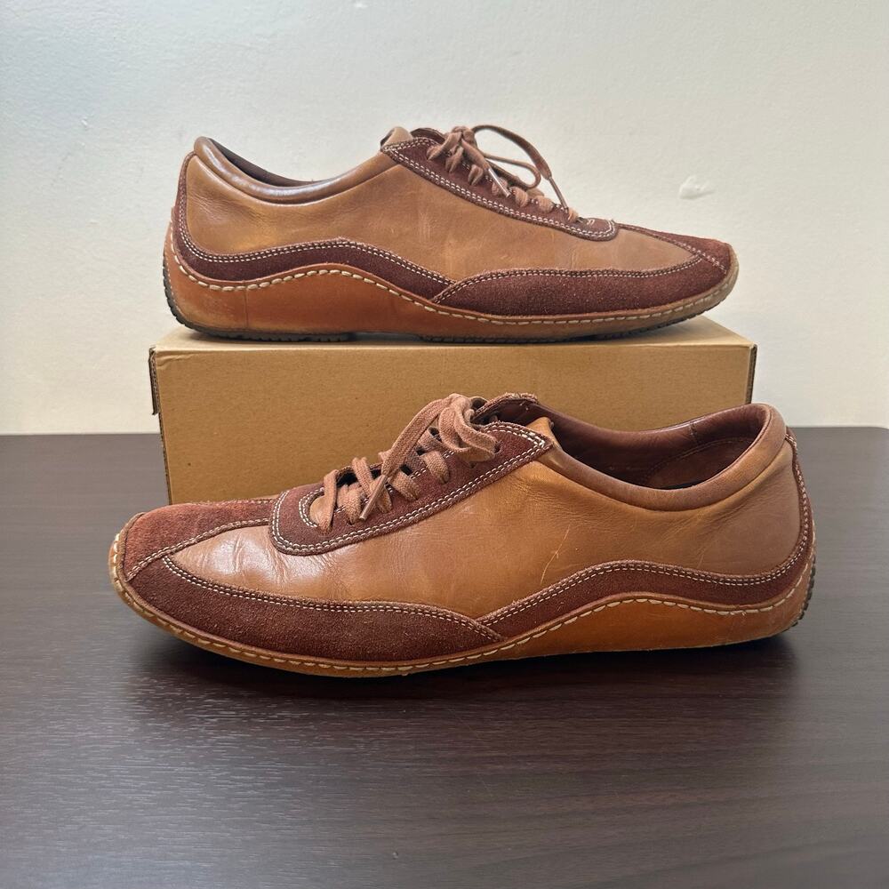 Cole Haan Men's Brown Suede Leather Air Ryder Driver Lace-Up Casual Sneakers 10
